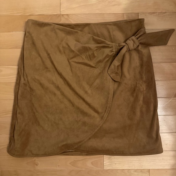 Loft Faux Suede Wrap Skirt - Picture 2 of 4